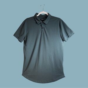 CUTS Gray Polo 2 Button Collar Tailor Fit NWOT Steel Gray-Blue Size Med